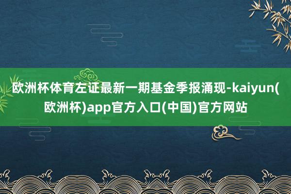 欧洲杯体育左证最新一期基金季报涌现-kaiyun(欧洲杯)app官方入口(中国)官方网站