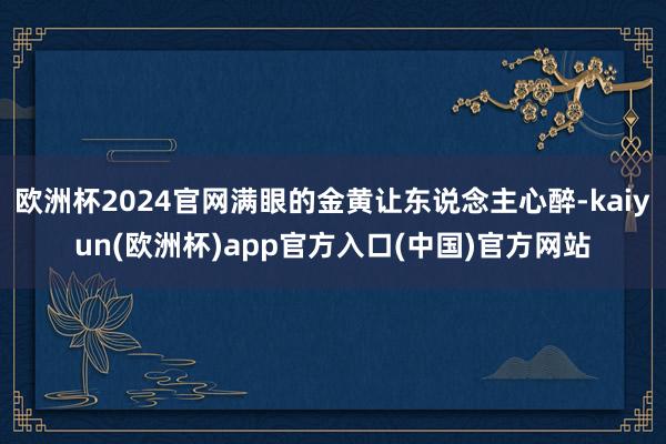 欧洲杯2024官网满眼的金黄让东说念主心醉-kaiyun(欧洲杯)app官方入口(中国)官方网站