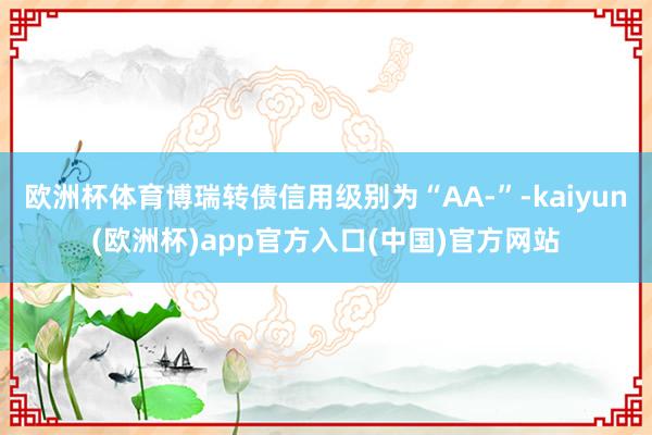 欧洲杯体育博瑞转债信用级别为“AA-”-kaiyun(欧洲杯)app官方入口(中国)官方网站