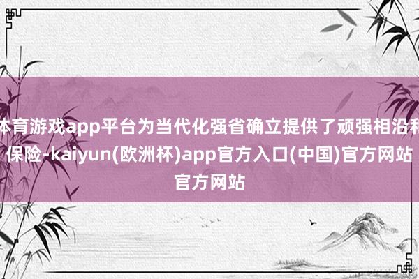 体育游戏app平台为当代化强省确立提供了顽强相沿和保险-kaiyun(欧洲杯)app官方入口(中国)官方网站