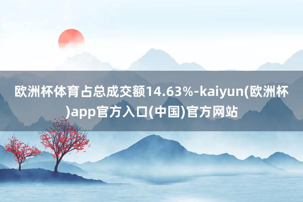 欧洲杯体育占总成交额14.63%-kaiyun(欧洲杯)app官方入口(中国)官方网站