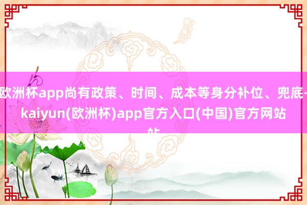 欧洲杯app尚有政策、时间、成本等身分补位、兜底-kaiyun(欧洲杯)app官方入口(中国)官方网站